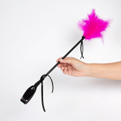 Secret Play Cravache et Plumeau Secret Touch 50cm Fuchsia